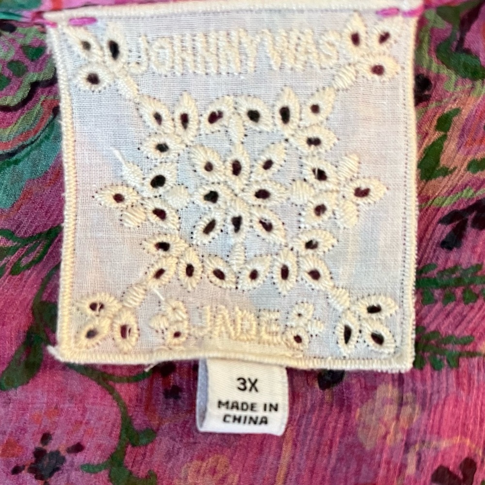 Johnny Was Foxglove silk blouse - Picture 5 of 5